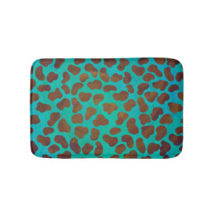 Tapis De Bain Impression Brown et Turquoise dalmate