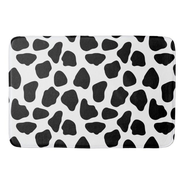 Tapis De Bain Impression de vache noire et blanche (Devant)