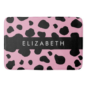 Tapis De Bain Impression De Vache, Spots De Vache, Vache Rose, V