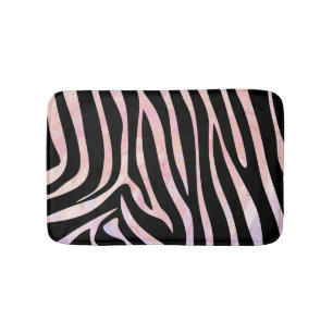Tapis De Bain Impression noire et rose Zebra