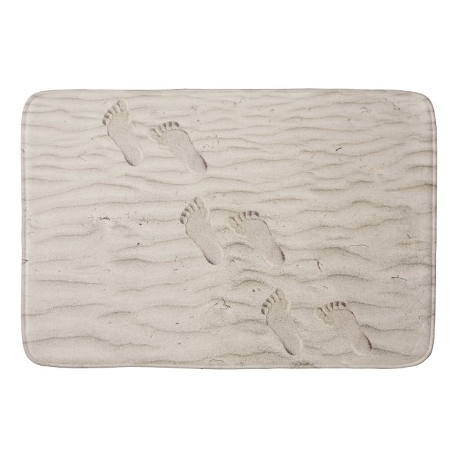 Tapis De Bain Impression pieds nus dans le sable de plage (Devant)