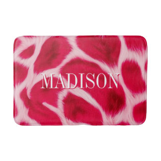 Tapis De Bain Imprimé animal léopard rose rouge girly chic perso
