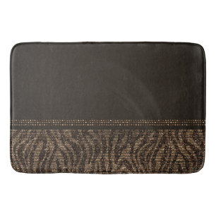 Tapis De Bain Imprimé animalier zèbre doré brun Exotique Glamour