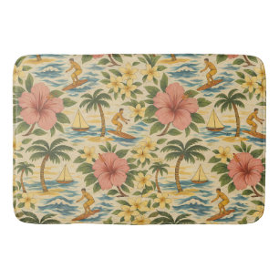 Tapis De Bain Imprimé de chemise hawaïenne délavé du milieu du s