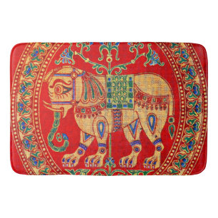 Tapis De Bain imprimé d'éléphants est-indiens