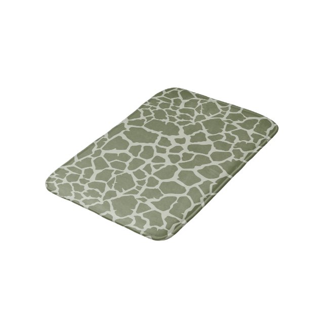 Tapis De Bain Imprimer Giraffe verte Sage (Angle)