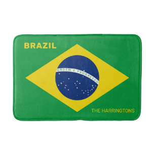 Tapis De Bain Indicateur Brésil de nom personnalisé