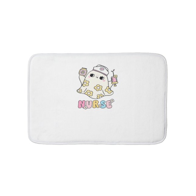 Tapis De Bain Infirmière fantôme rétro Halloween Design T-shirt  (Devant)