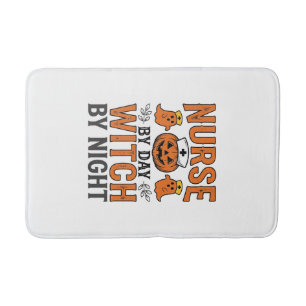 Tapis De Bain Infirmière Halloween Sorcière De Nuit Vintage Shir