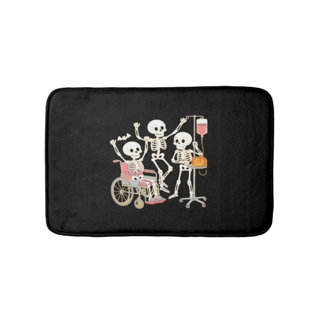 Tapis De Bain Infirmière Skeleton Funny Halloween Soins de santé (Devant)