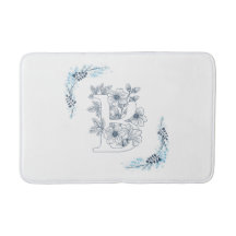 Initiale "B" Monogramme bleu Calme Floral