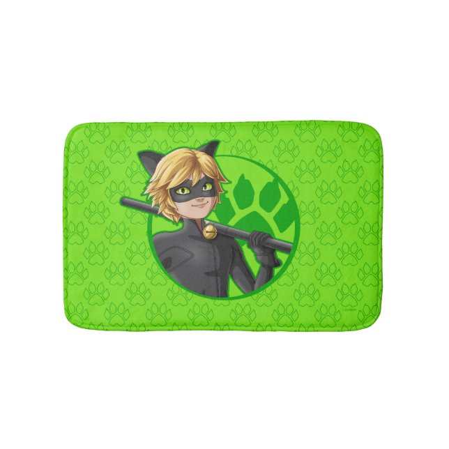 Tapis De Bain Insigne vert Cat Noir (Devant)