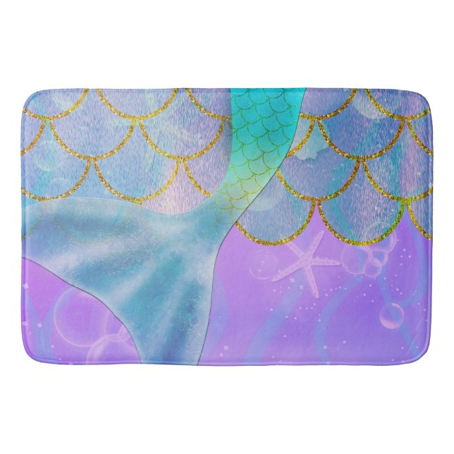 Tapis De Bain Iridescent Pearl Shtoujours Sparkle Mermaid Tail (Devant)
