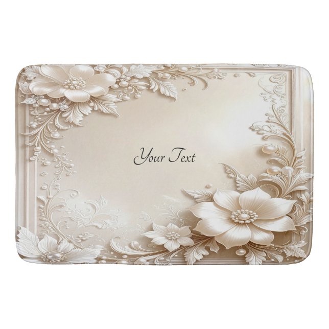 Tapis De Bain Ivory Flowers Bath Mat (Devant)
