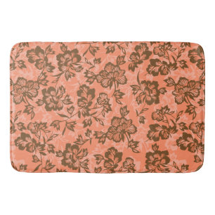 Tapis De Bain Iwalani Vintage Hawaïen Floral Papaye