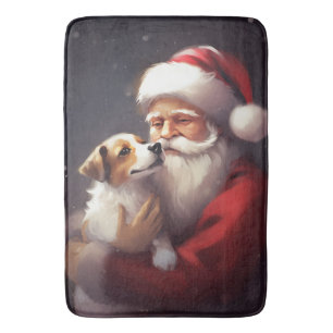 Tapis De Bain Jack Russell Avec Noël Festif Du Père Noël