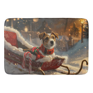 Tapis De Bain Jack Russell Chien Festive de Noël