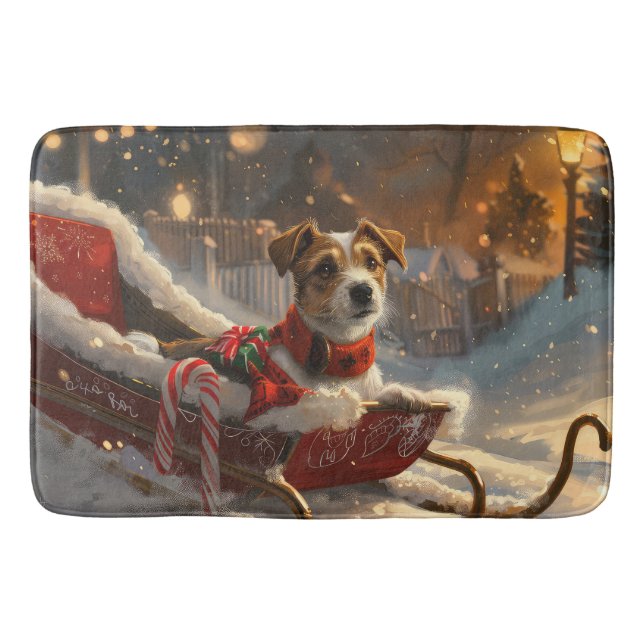 Tapis De Bain Jack Russell Chien Festive de Noël (Devant)