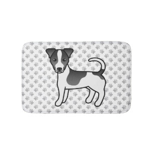 Tapis De Bain Jack Russell Terrier à poil lisse noir et blanc