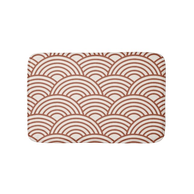Tapis De Bain Japonaise Seigaiha Vave Rust Terracotta (Devant)