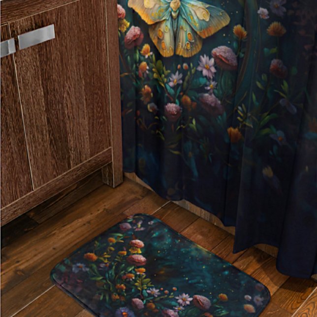 Tapis De Bain Jardin de Nuit Enchanté Paysage Floral Céleste de  (Créateur téléchargé)