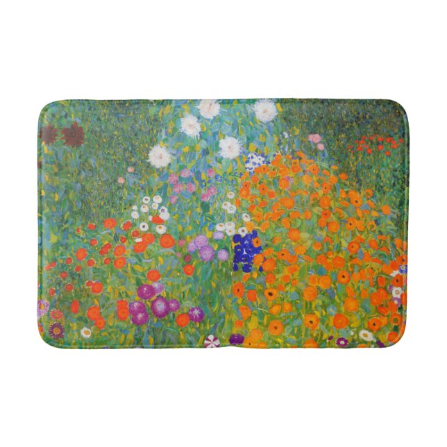 Tapis De Bain Jardin des fleurs de Gustav Klimt (Devant)