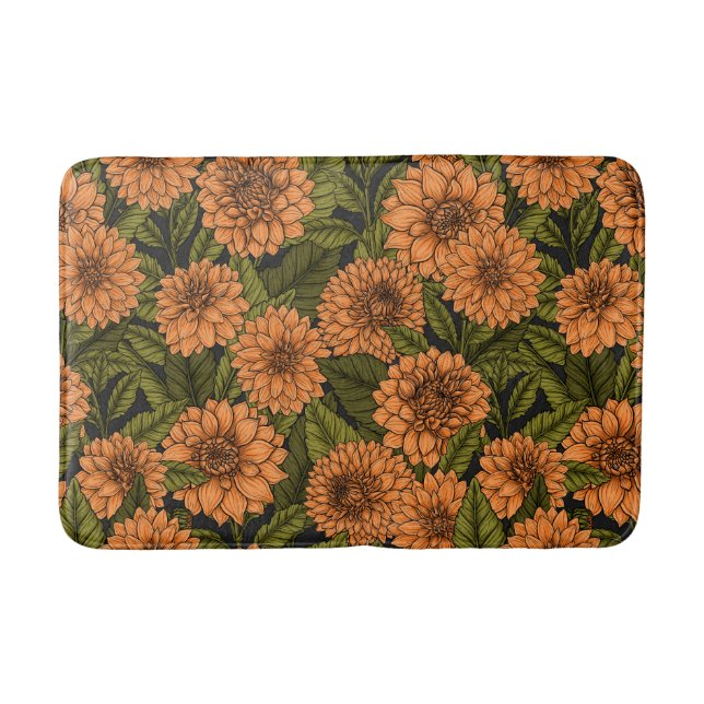 Tapis De Bain Jardin Orange Dahlia (Devant)