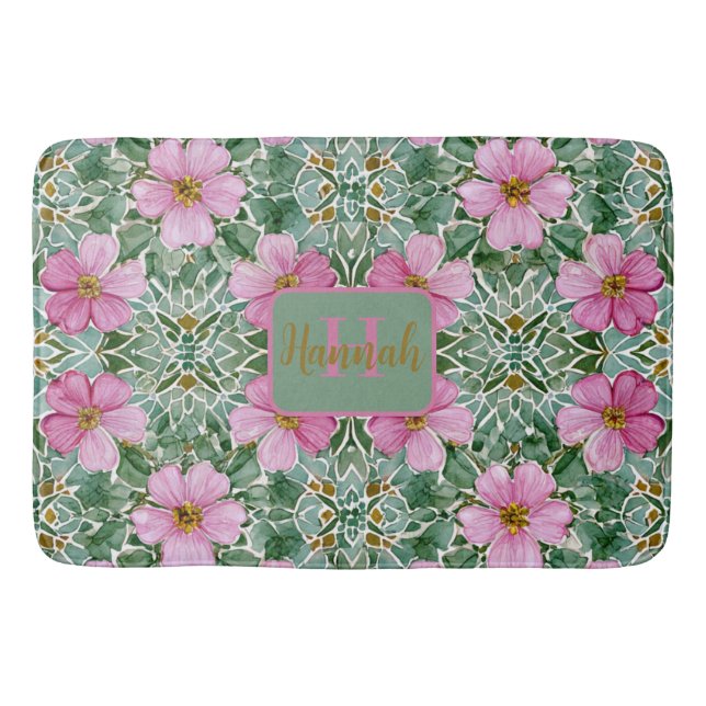 Tapis De Bain Jardin rose Mosaic Mat de bain (Devant)