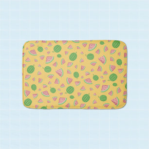 Tapis de bain jaune à motif de pastèque mignon