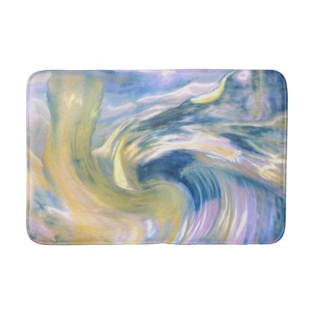 Tapis De Bain Jaune doré Abstrait et Abstrait (Devant)