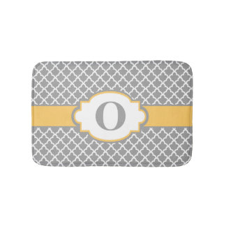 Tapis de bain jaunes gris de tapis de bain de