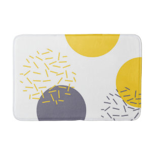 Tapis De Bain Jaunissez, refroidissez, art géométrique moderne