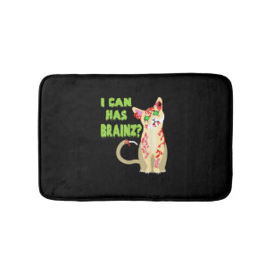 Tapis De Bain Je Peux Avoir Une Chemise Cat Zombie Cerveau