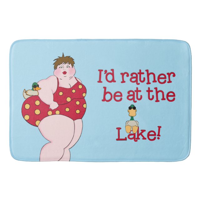Tapis De Bain "Je Préférerais Être Au Lac" (Devant)