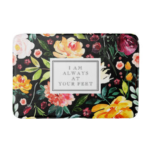 Tapis De Bain Je suis toujours à vos pieds Fleurs colorées motif
