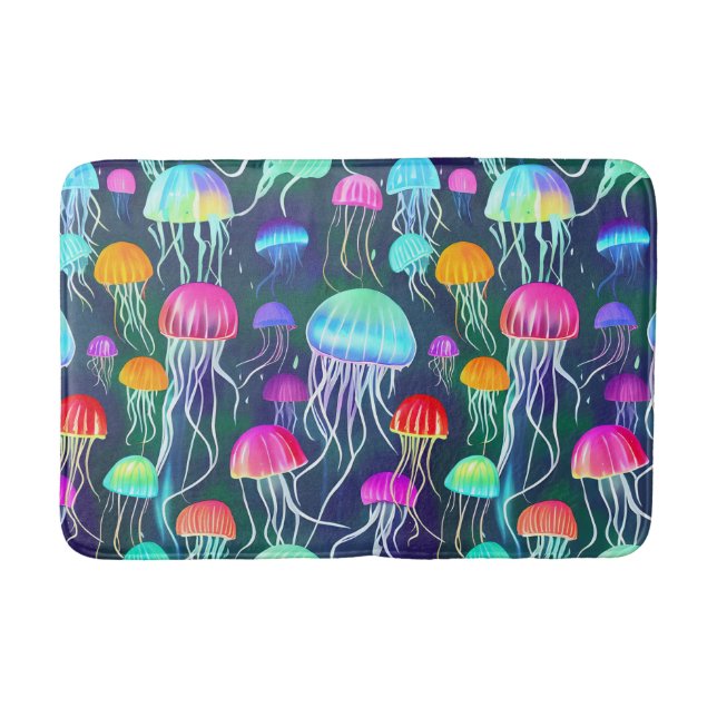 Tapis De Bain Jellyfish brillant et coloré (Devant)