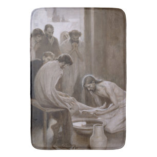 Tapis De Bain Jésus Lave les pieds de ses disciples