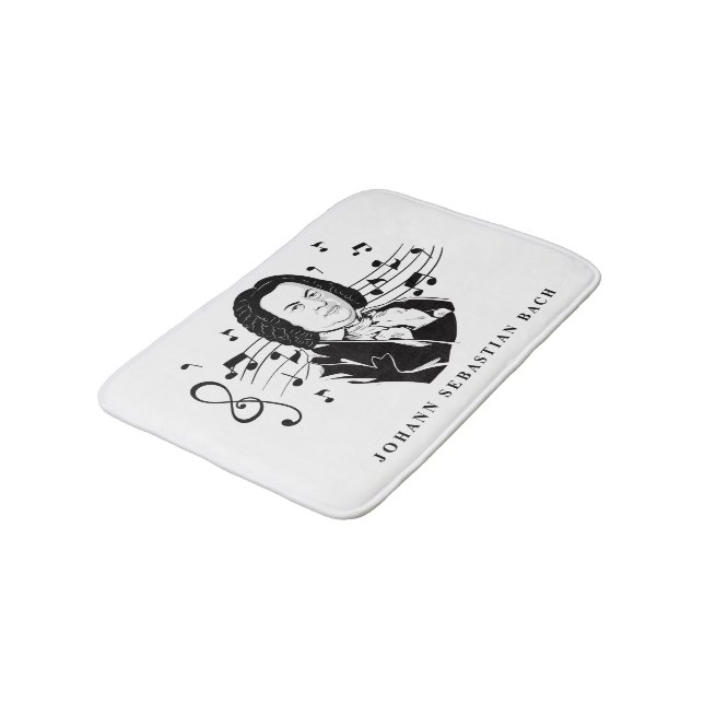 Tapis De Bain Johann Sebastian Bach Portrait / Bust avec notes (Angle)