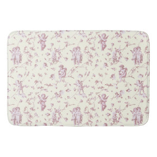 Tapis De Bain Joli Cherub Vintage Cupid Angels Rose Floral Toile