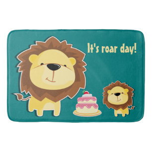 Tapis De Bain Joli Lion Et Baby Cub Anniversaire de enfant