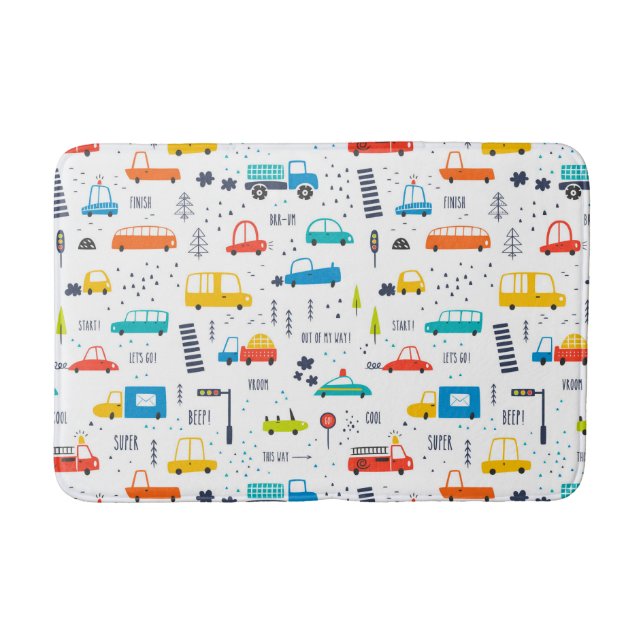 Tapis De Bain Joli Motif coloré de la circulation automobile (Devant)