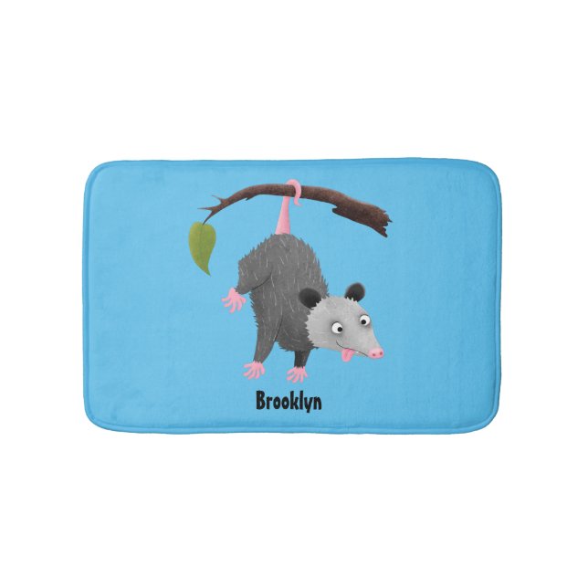 Tapis De Bain Joli opossum accroché à la branche dessin animé (Devant)