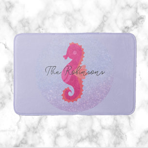 Tapis De Bain Joli Petit Hippocampe Rose
