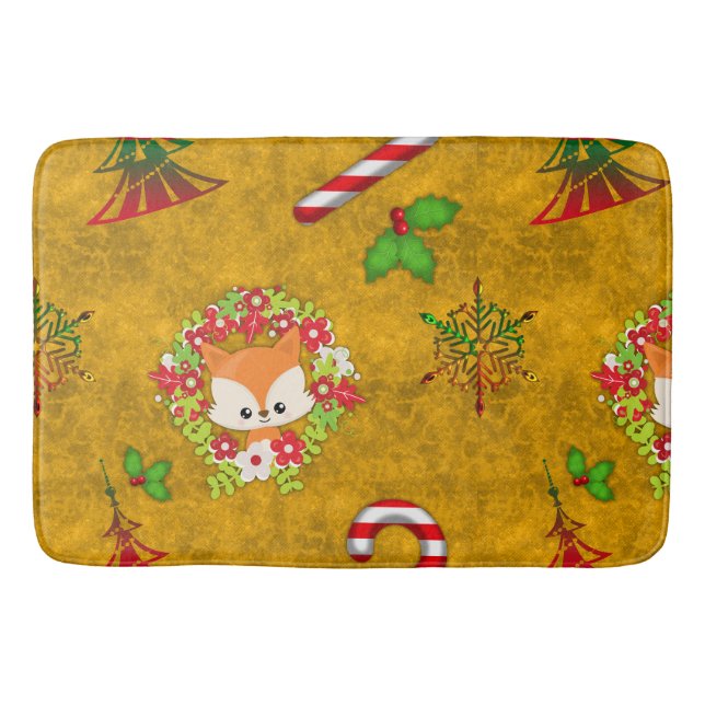 Tapis De Bain Joli renard de Noël (Devant)