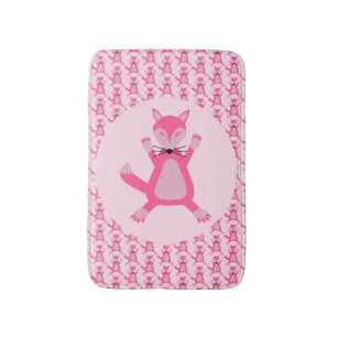 Tapis De Bain Joli rose bébé fille Fox Patterned