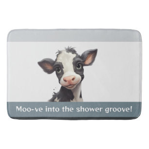 Tapis De Bain Joli veau Moo-ve dans la rainure de douche