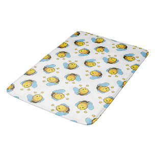 Tapis De Bain Jolie bumble motif blanc