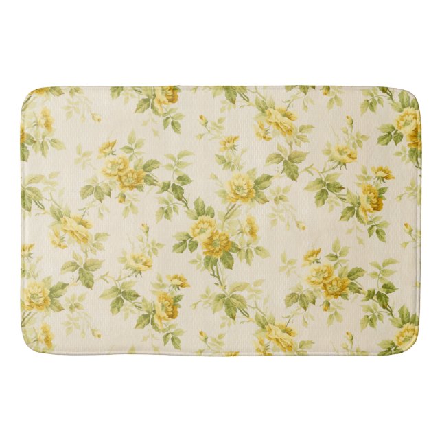 Tapis De Bain Jolie ferme jaune d'or Floral (Devant)