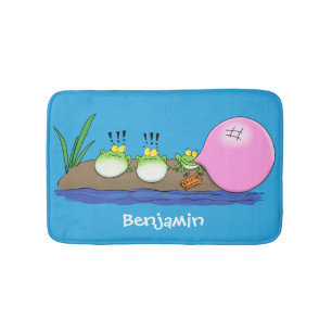 Tapis De Bain Jolie grenouilles drôles bubblegum dessin animé il