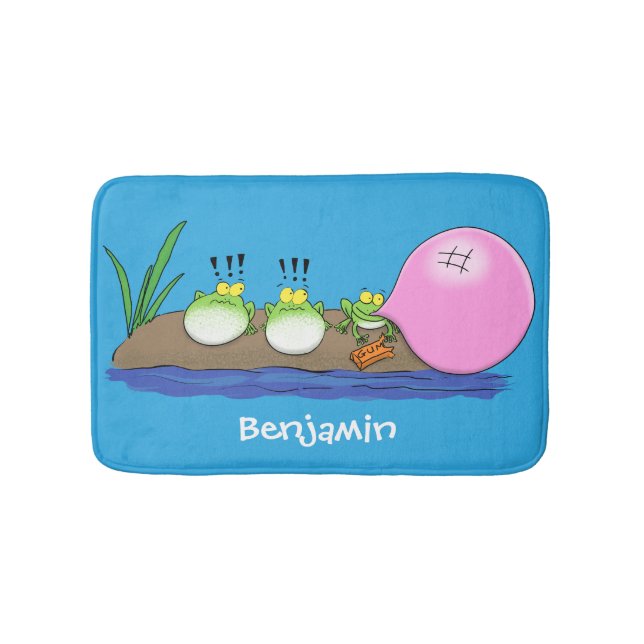Tapis De Bain Jolie grenouilles drôles bubblegum dessin animé il (Devant)